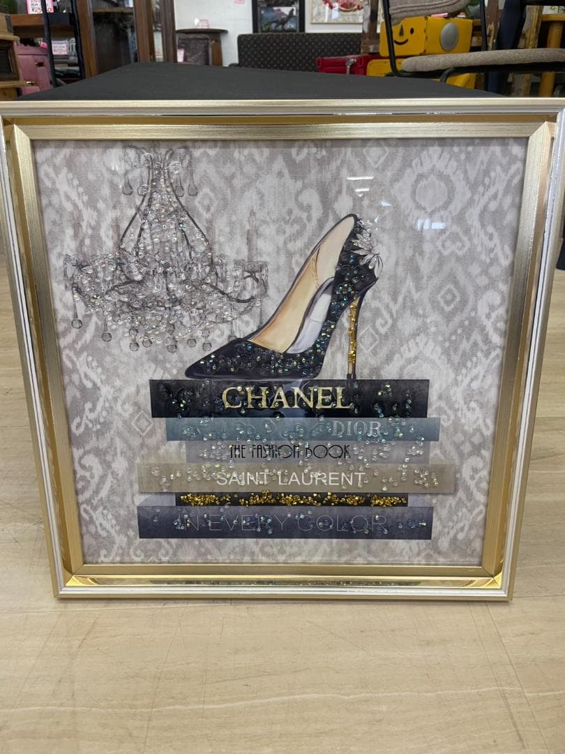 水晶絵　アートパネル　オマージュアート　ブランド　ファッション　絵画　絵　壁掛け