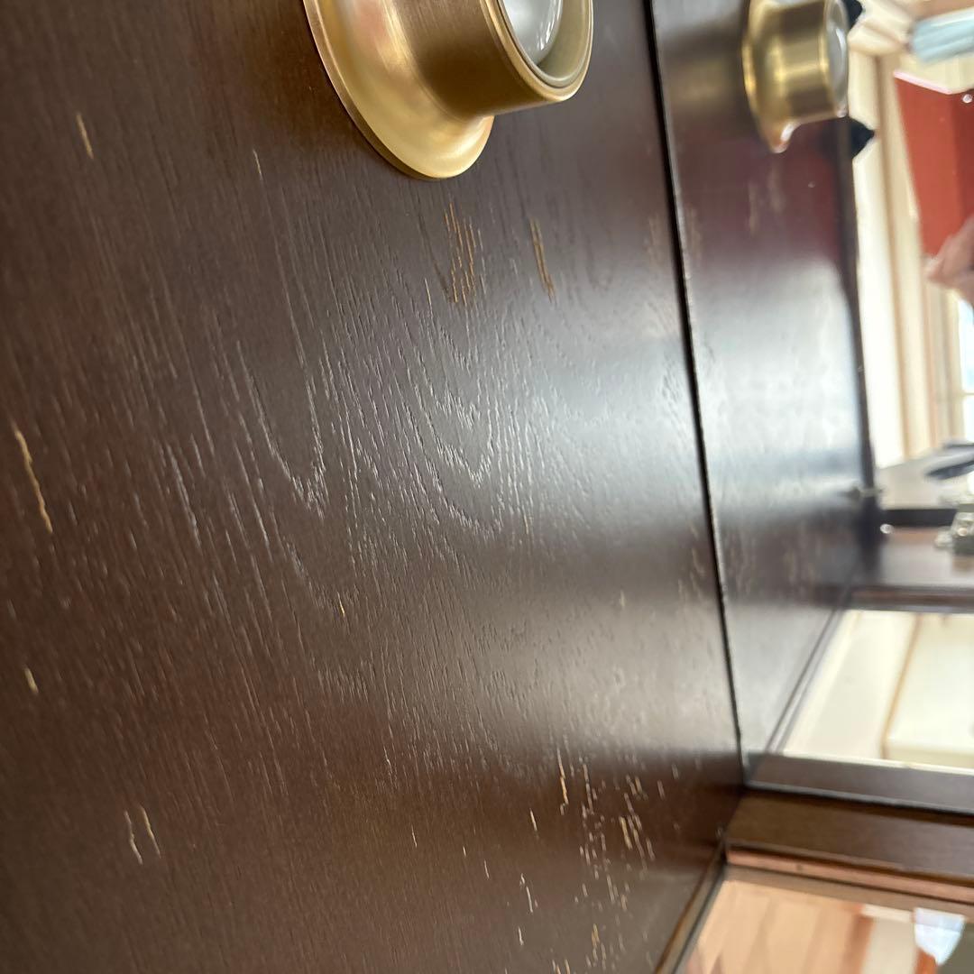 高級家具　passionブランド　縦型　カップポード　飾り棚照明付　背面鏡棚5