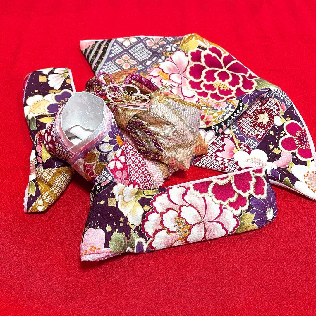 即納✨犬の着物✨犬用本格大振袖 XS お引き摺り 紫系 正絹金彩入り