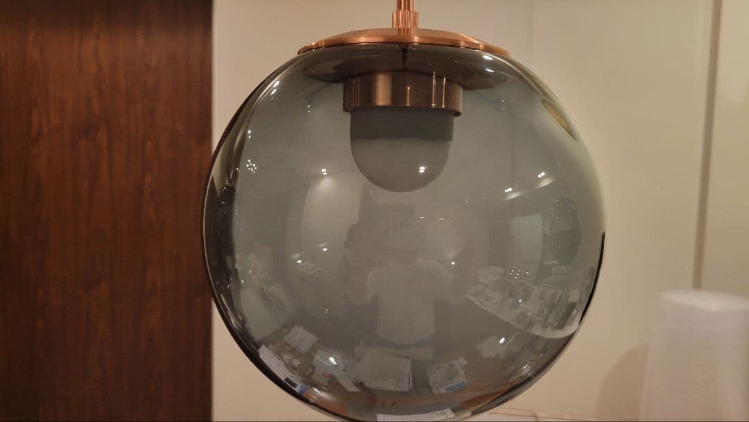 ラン　スモークガラス ペンダントライト 3灯セット