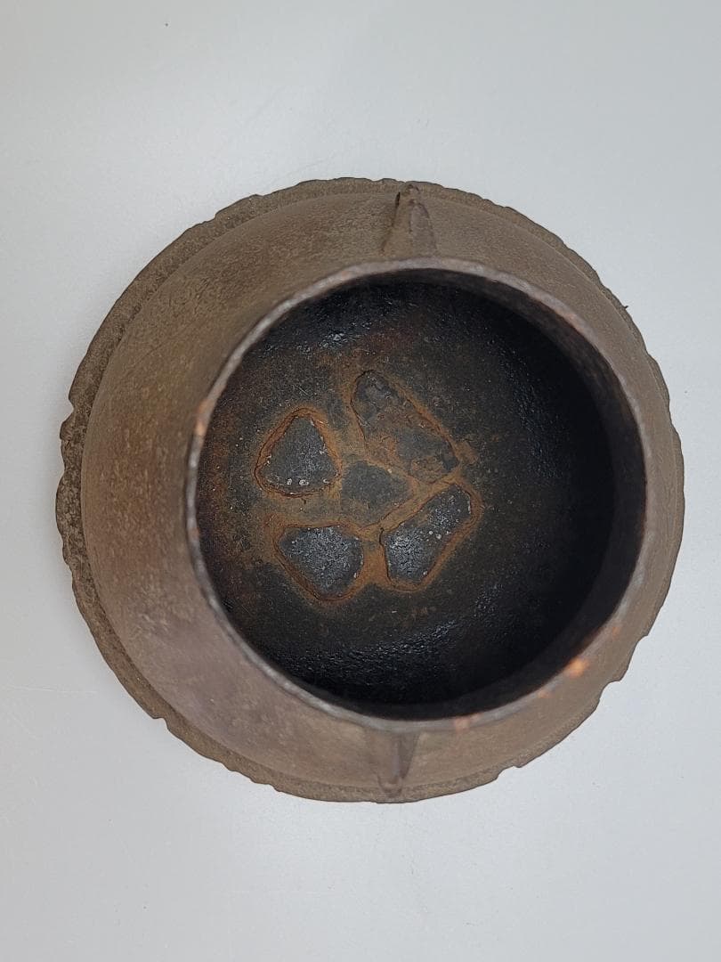 茶道具 鶴 舟引 人物紋 釜 時代物