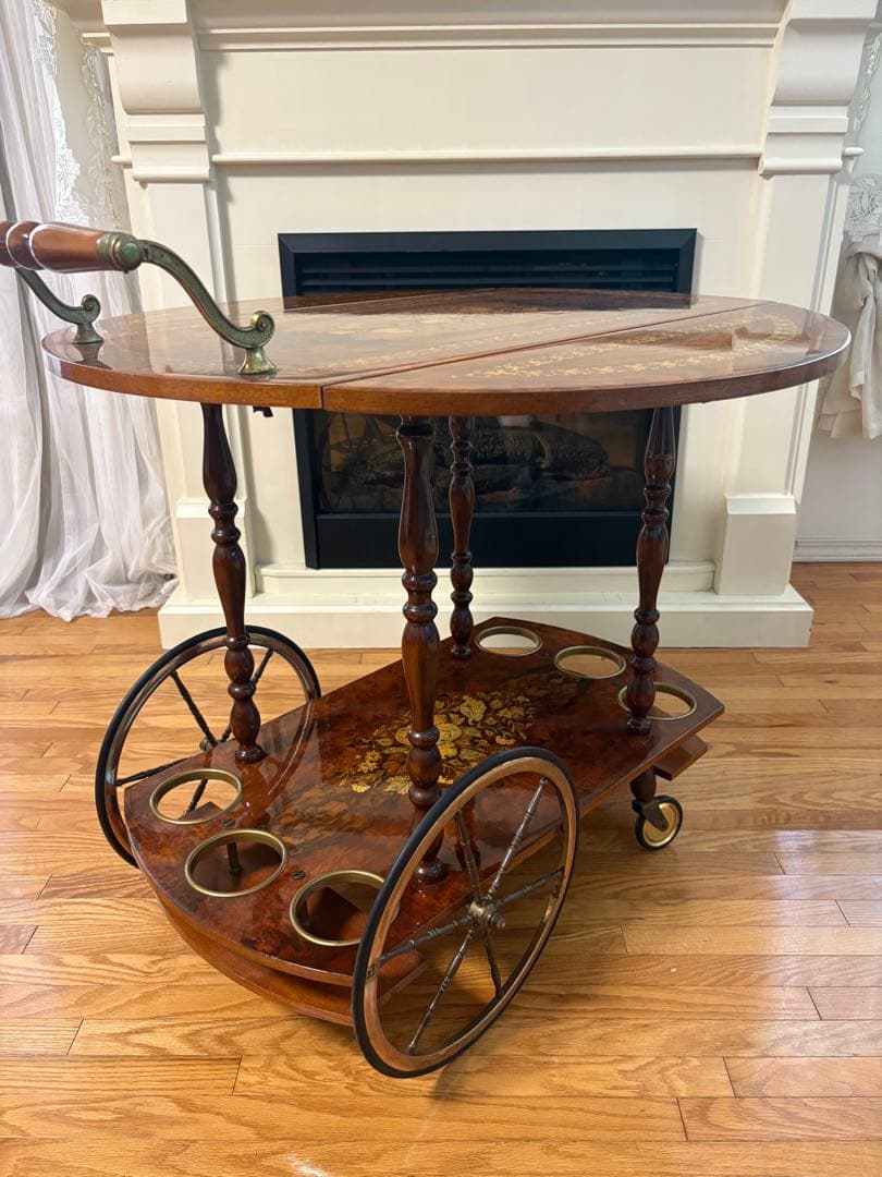 イタリア キッチンワゴン 象嵌 ヴィンテージ バタフライ