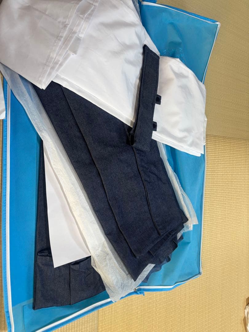 七五三　ネイビー デニム 羽織付き和服　卒業式