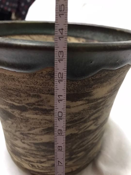 盆栽鉢　時代超希少練り込み模様常滑名工正山お洒落な盆栽鉢植木鉢超モダン観葉植物