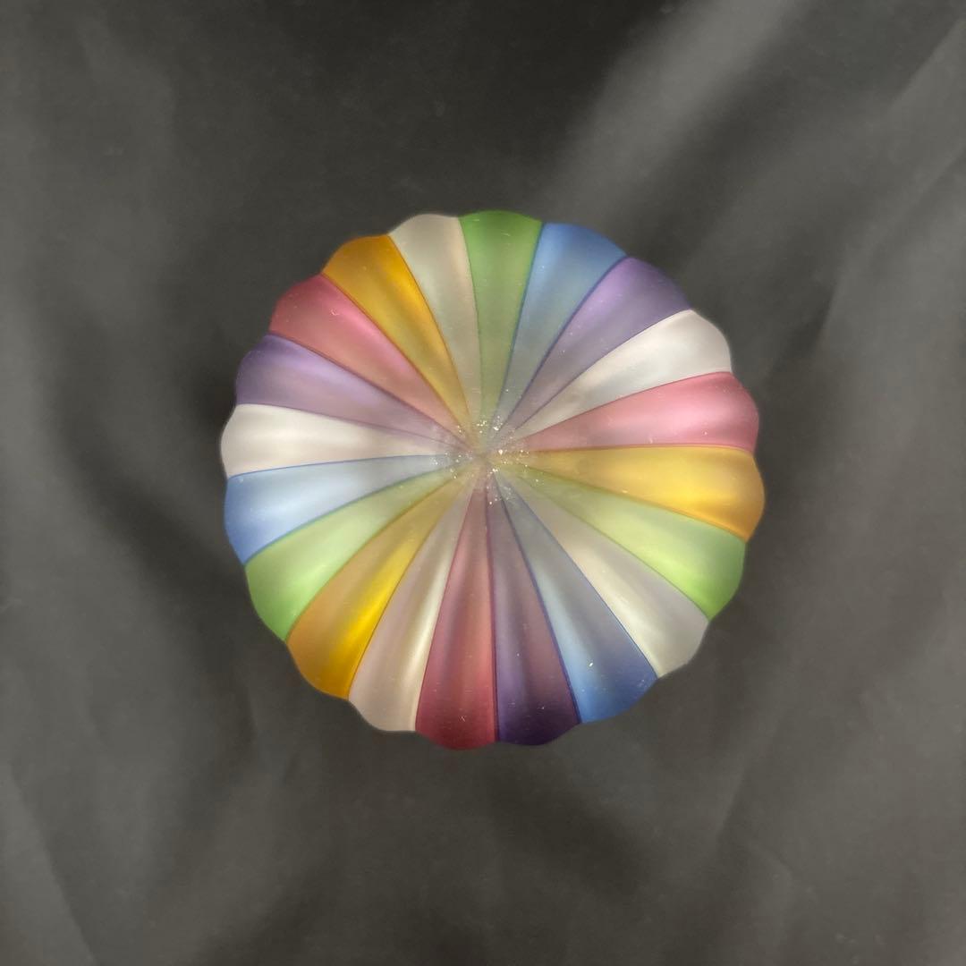 作家物　虹色ガラスの一輪挿し　未使用品
