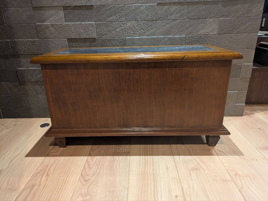 アンティーク ローチェスト 天然木 大理石トップ 3段チェスト サイドテーブル