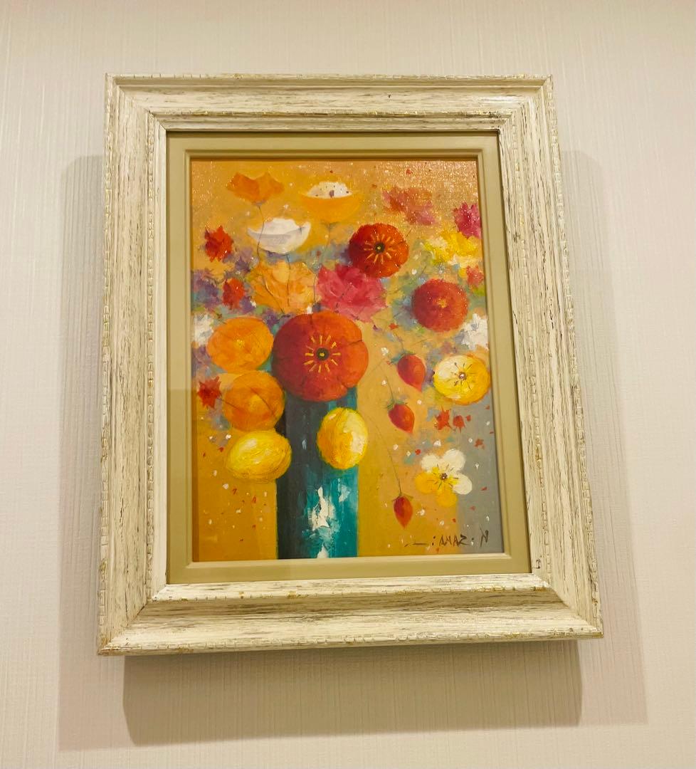 酒井健吉　 『ポピー』 油絵・油彩画　直筆