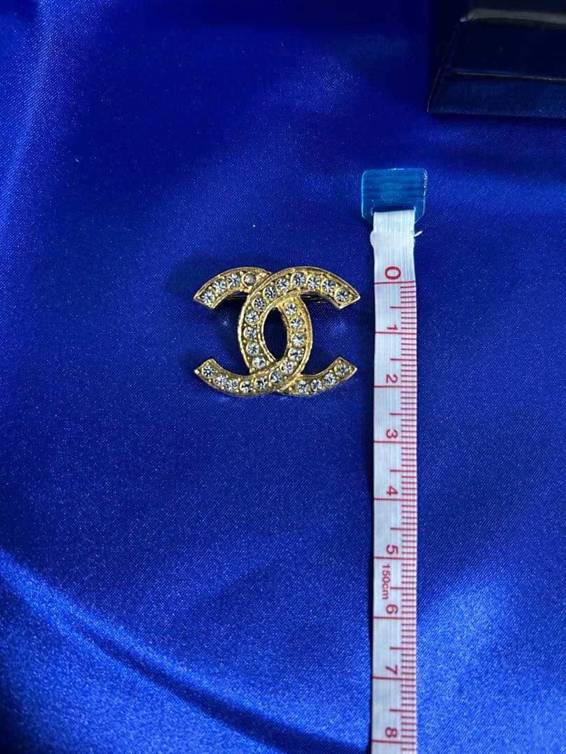 【CHANEL 】ヴィンテージ ココマークラインストーン ピンブローチ