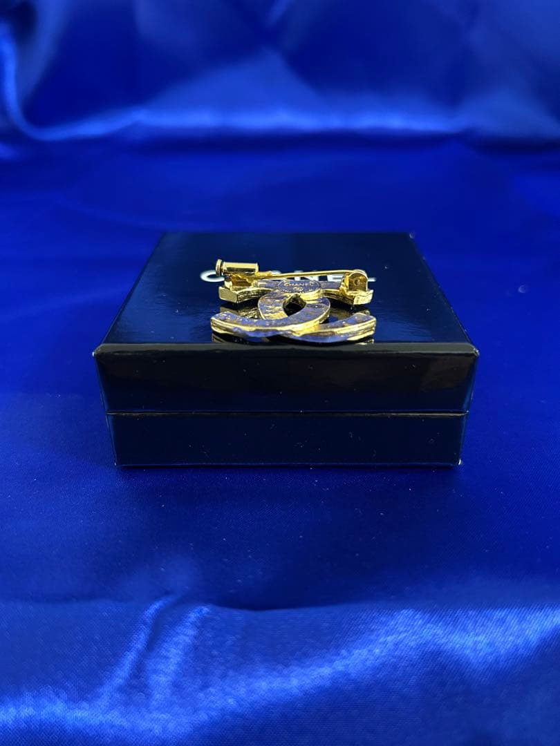 【CHANEL 】ヴィンテージ ココマークラインストーン ピンブローチ