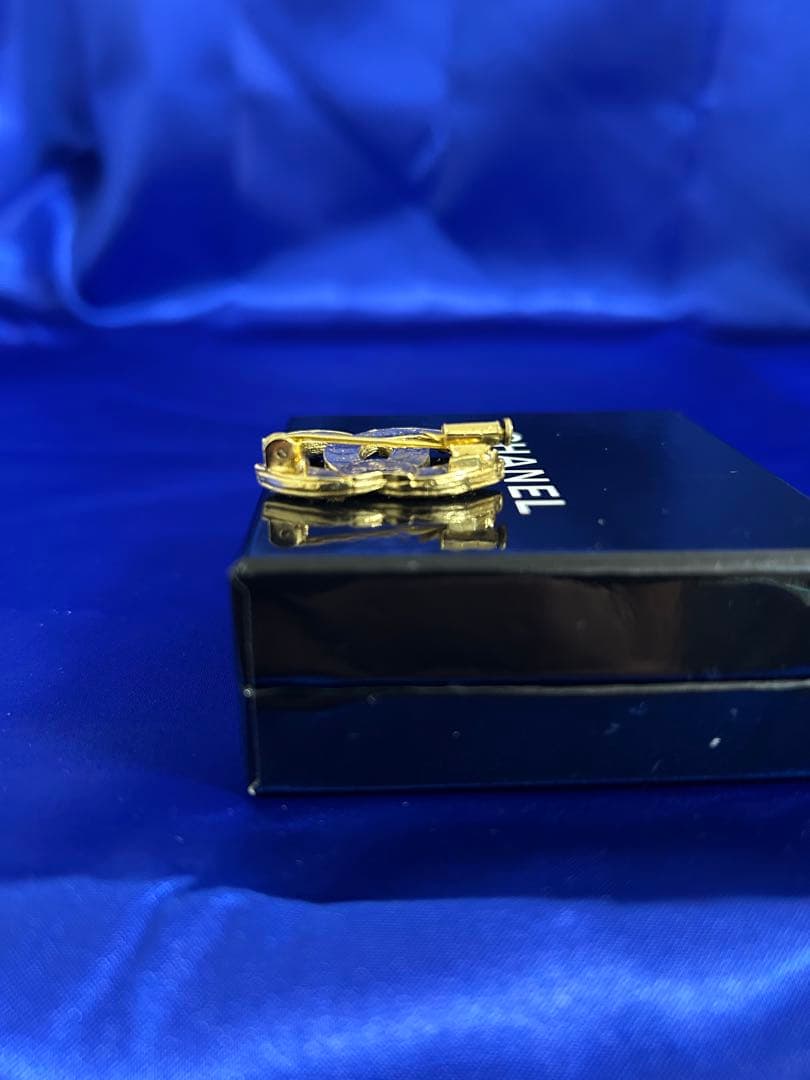 【CHANEL 】ヴィンテージ ココマークラインストーン ピンブローチ