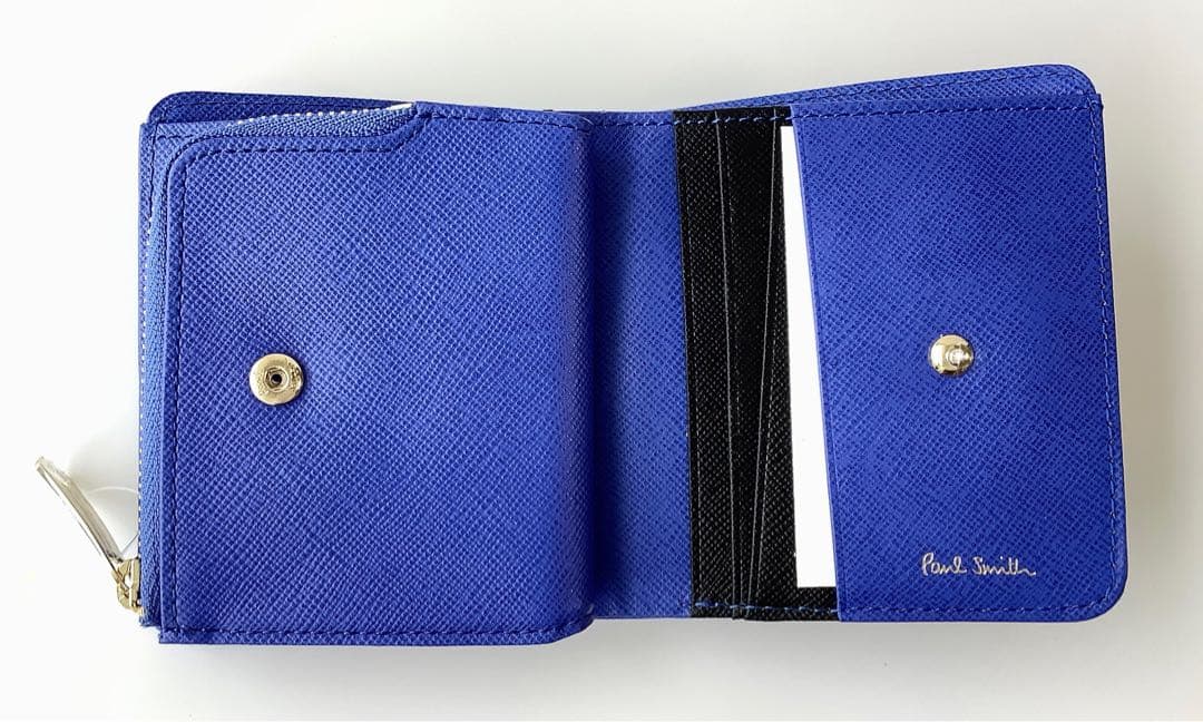 チャタロウ様★新品★ポールスミス★スミシーハートLファスナー２つ折り財布★ブルー