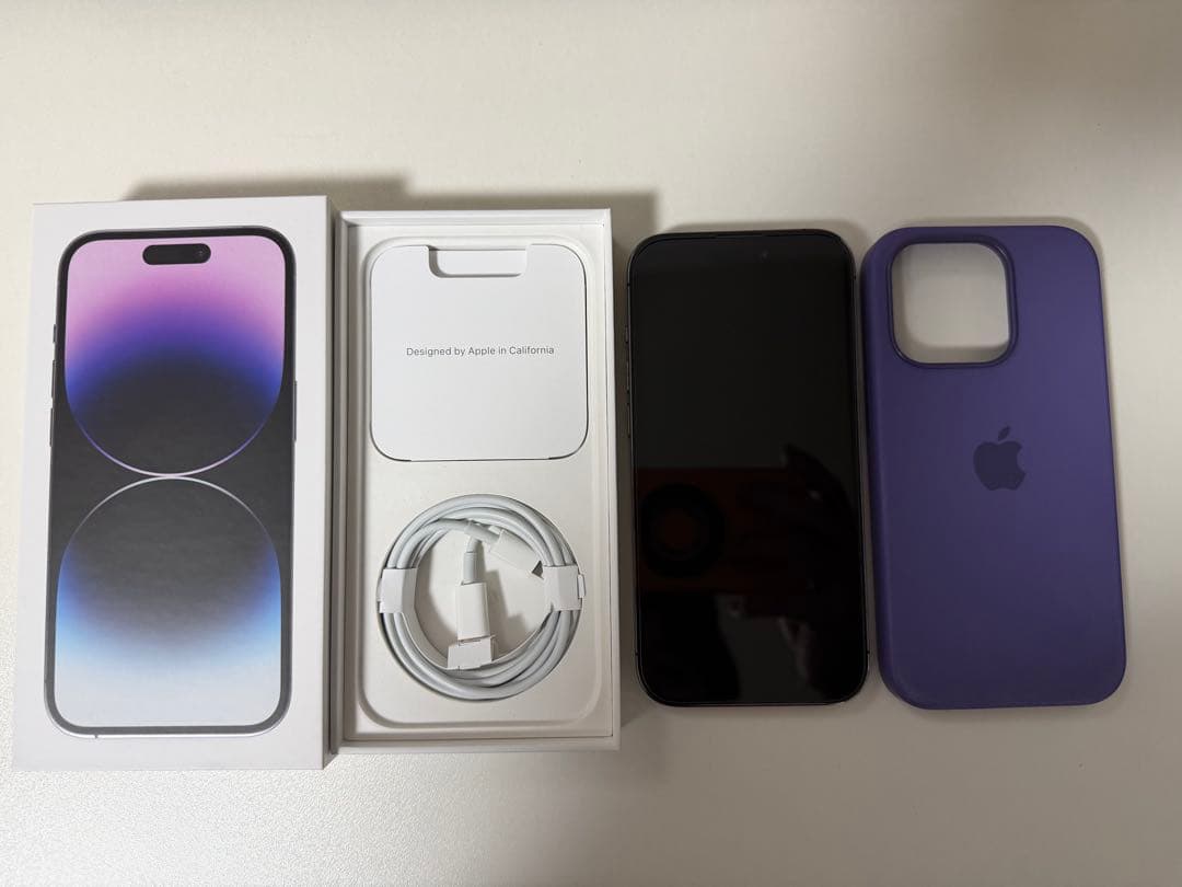 iPhone 14 Pro ディープパープル 本体 256GB シリコンケース付