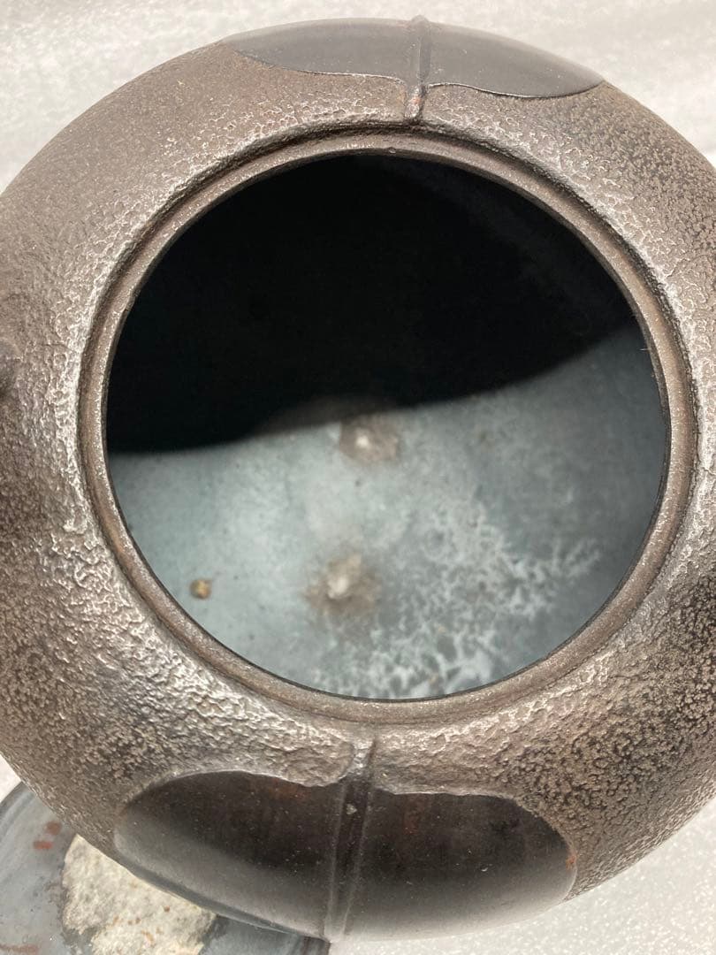 未使用 当時物 時代物 昭和中期 南部鉄瓶 名人釜師 大美作 柚子釜