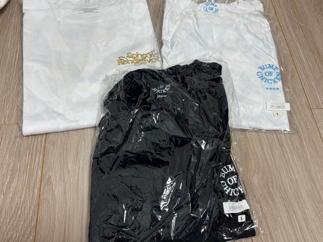 BUMPライブグッズまとめ　Tシャツアクスタキーチェーン他　おまけ銀テ缶バッジ