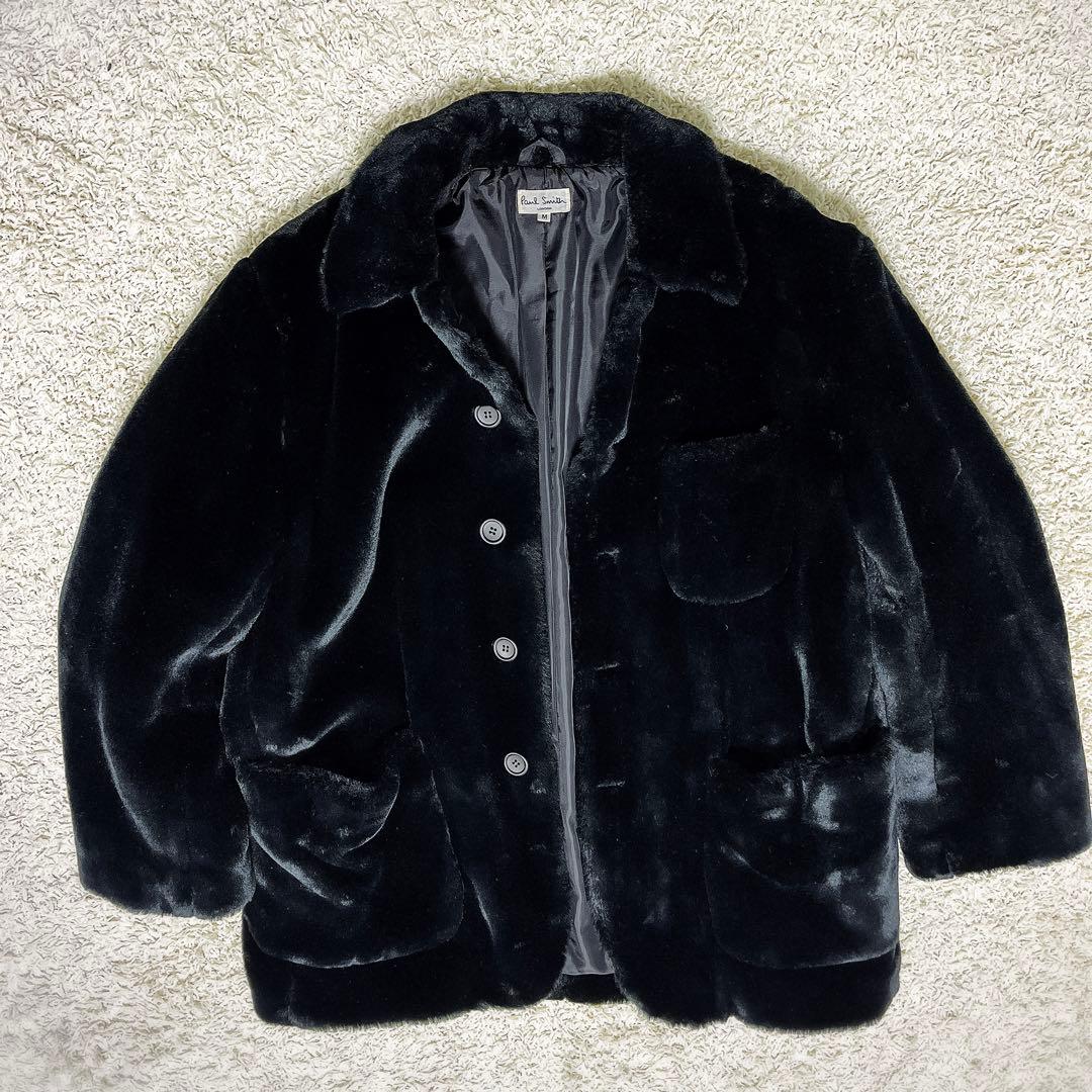 【希少】ポールスミス　ブラックファージャケット メンズ