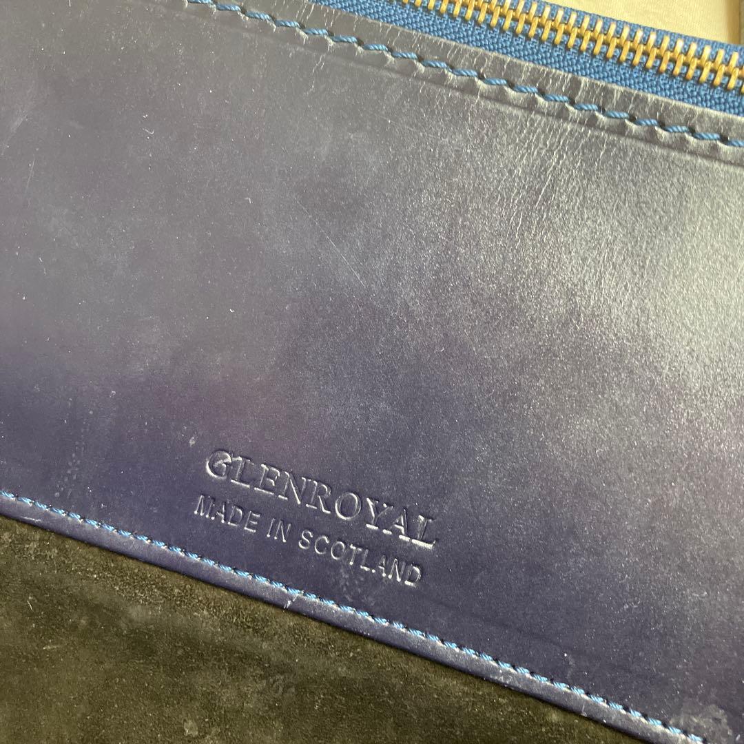 グレンロイヤル　ブライドルレザー　ブリーフケース　ネイビー