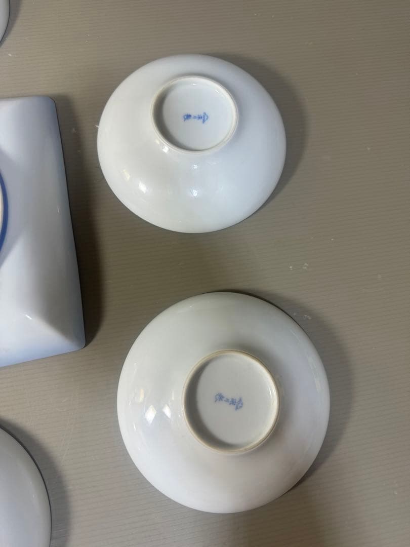 2520 深川製磁　スノーローズ皿5客　方皿1客