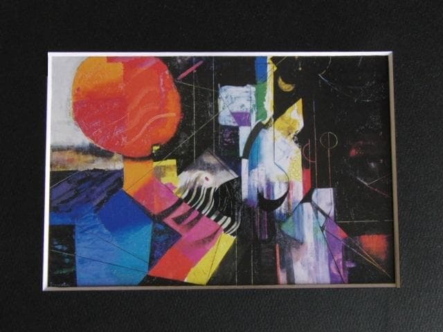 鶴岡義雄、【宇宙線】、希少な額装用画集より、新品額装付