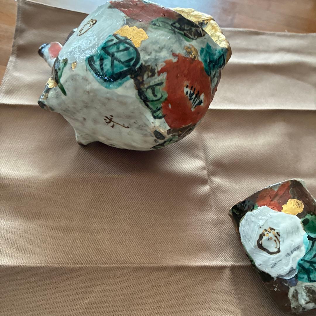 美濃焼芳洲窯花柄陶器酒器セット