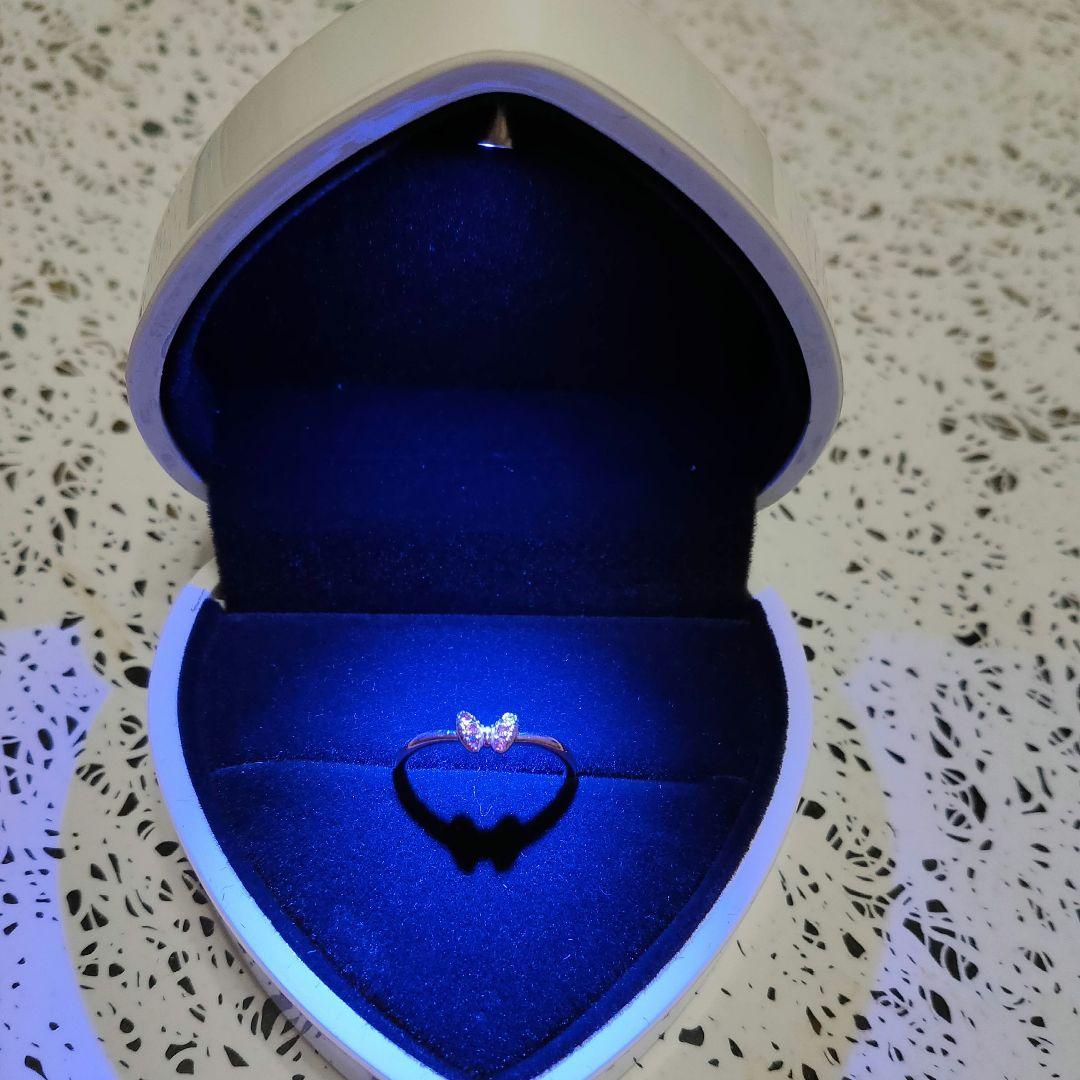 リボン　ミニーモチーフ ピンクゴールドK10　9号