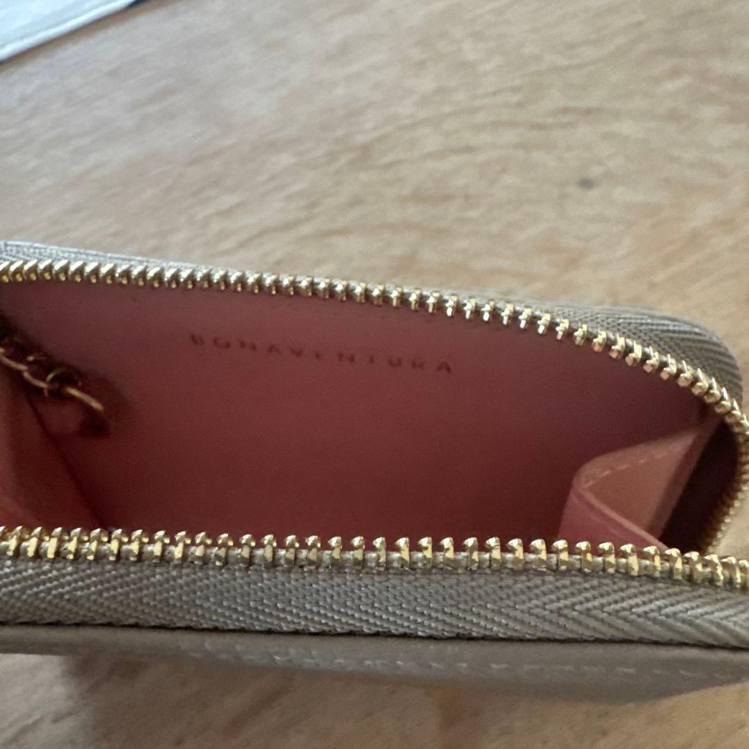 お値下　ボナベンチュラ ミニキーウォレット　グレージュ　ピンク