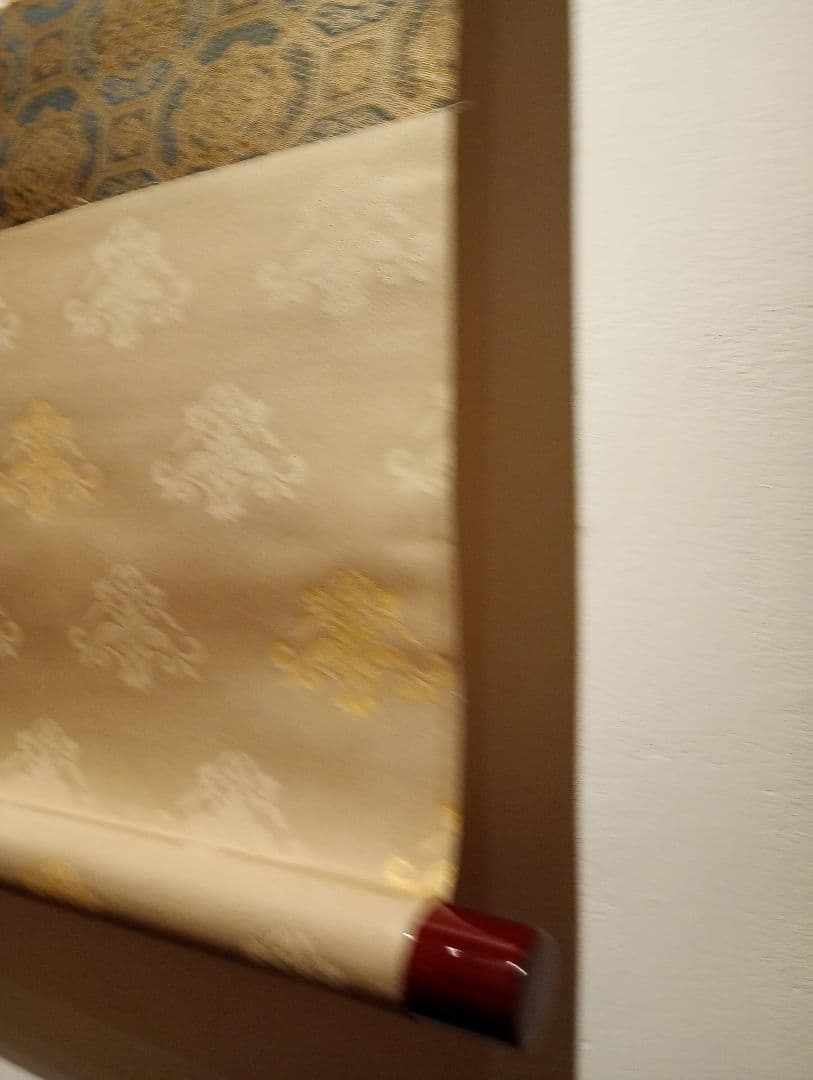 【茶道具】大徳寺　小林太玄和尚筆　朱紙色紙軸装「寿」正月掛け 軸Ｃ104