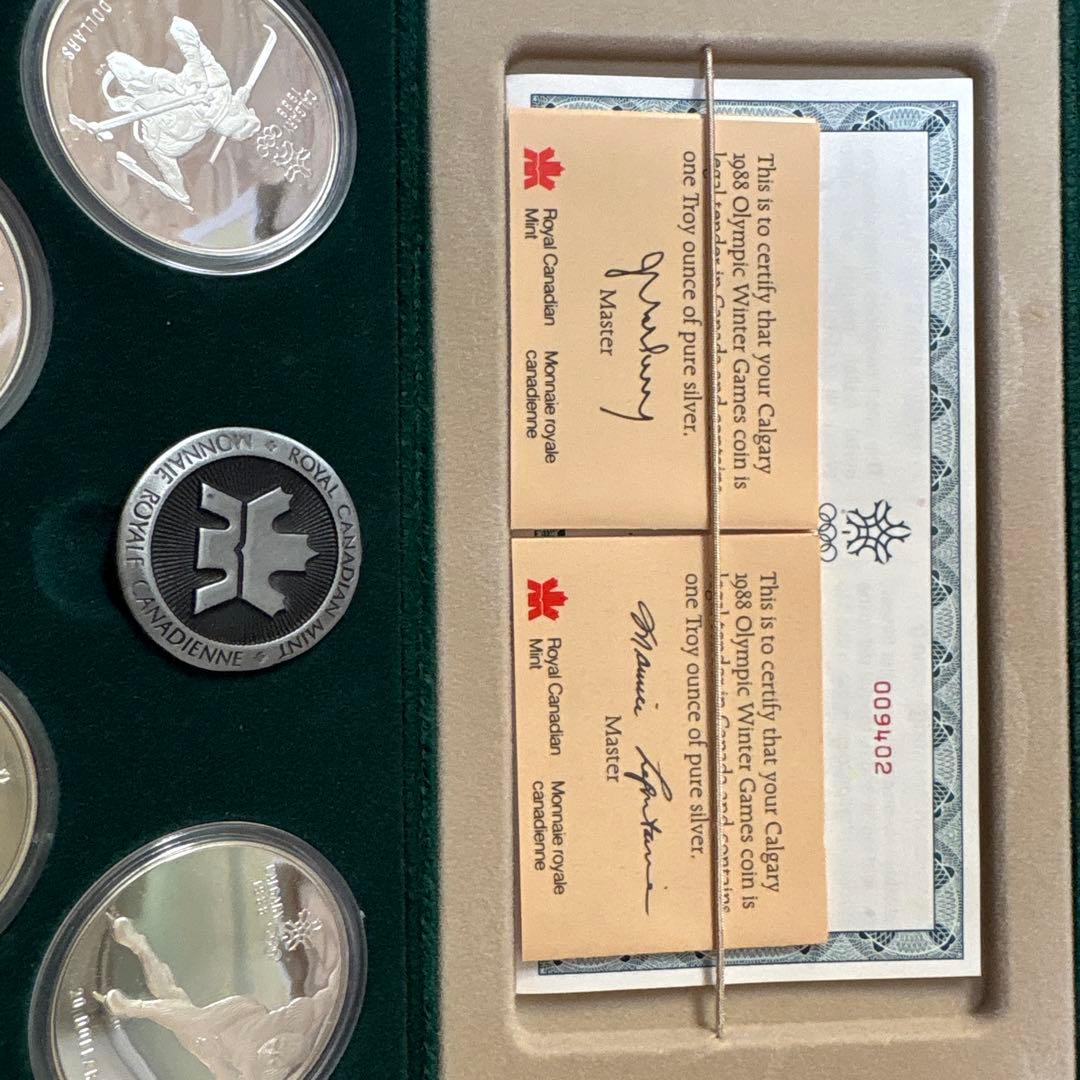 【激レア完品】カルガリー冬季五輪 20ドル銀貨 10枚セット 証書・大型ケース付