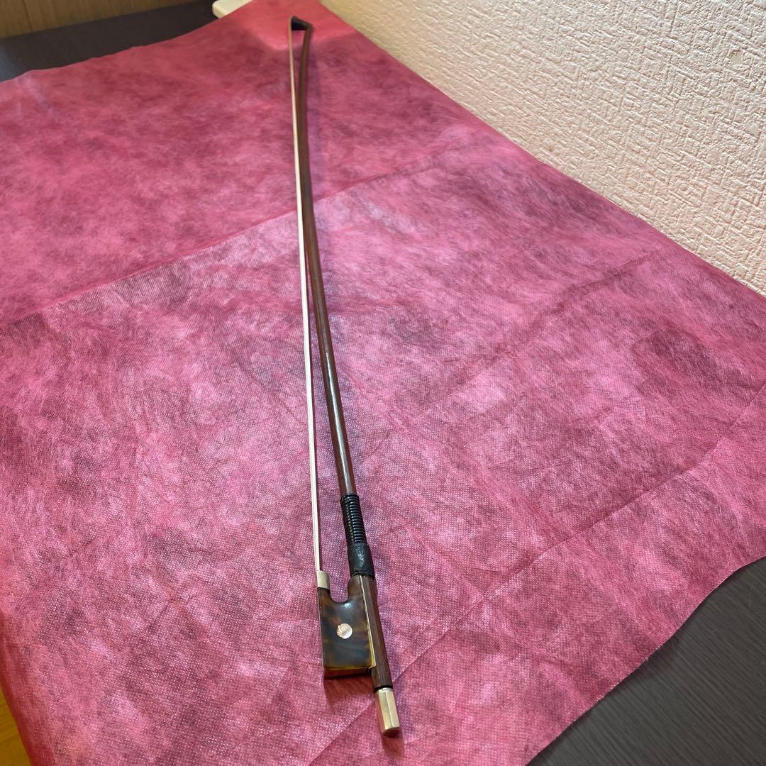 バイオリン弓 鼈甲フロッグ 4/4 毛替え済み