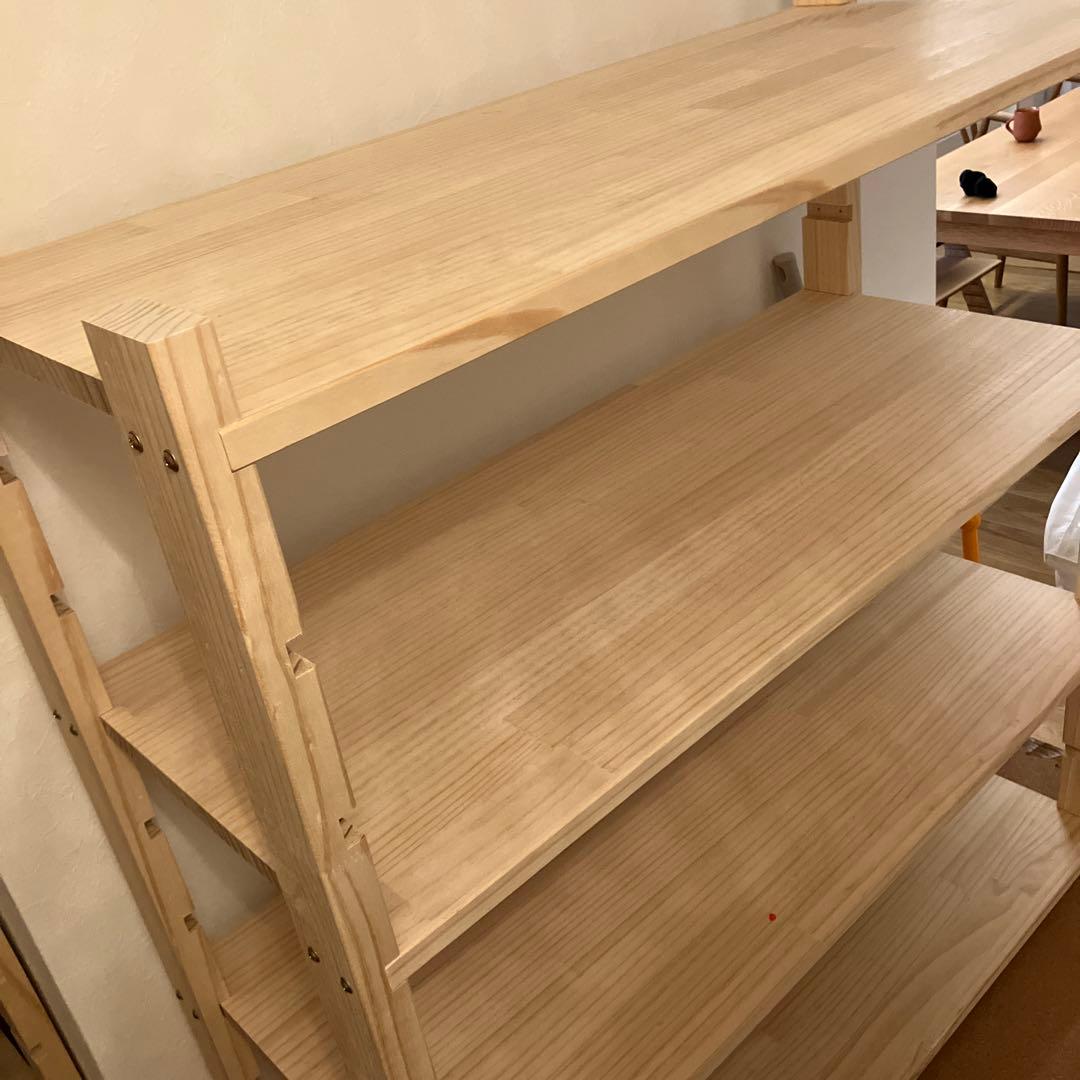 パイン材　4段オープンシェルフ　2個セット　モンテ棚　フリーラックポール