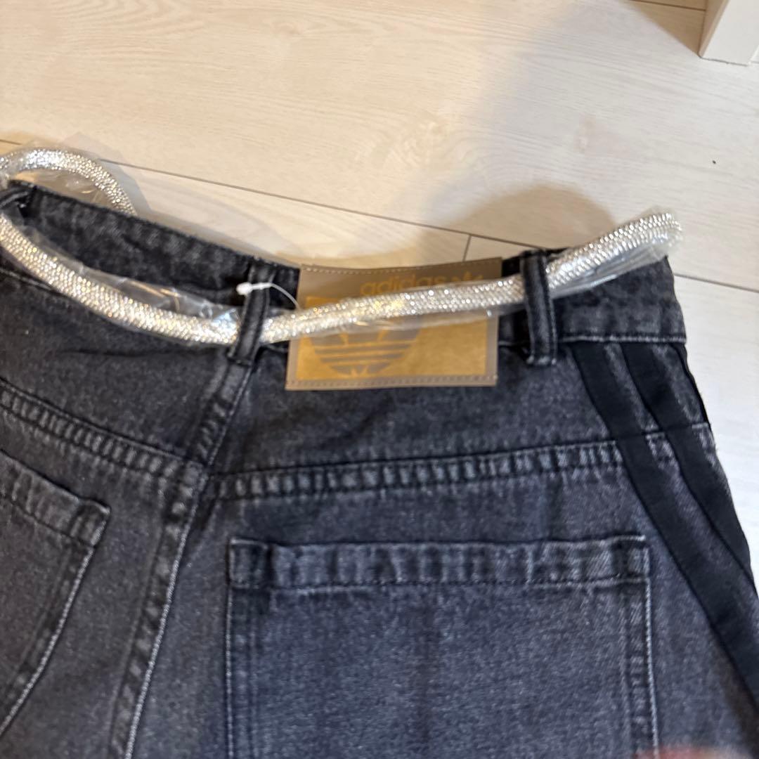 【新品】25adidas ADILENIUM デニムカーゴパンツ 黒国内正規品