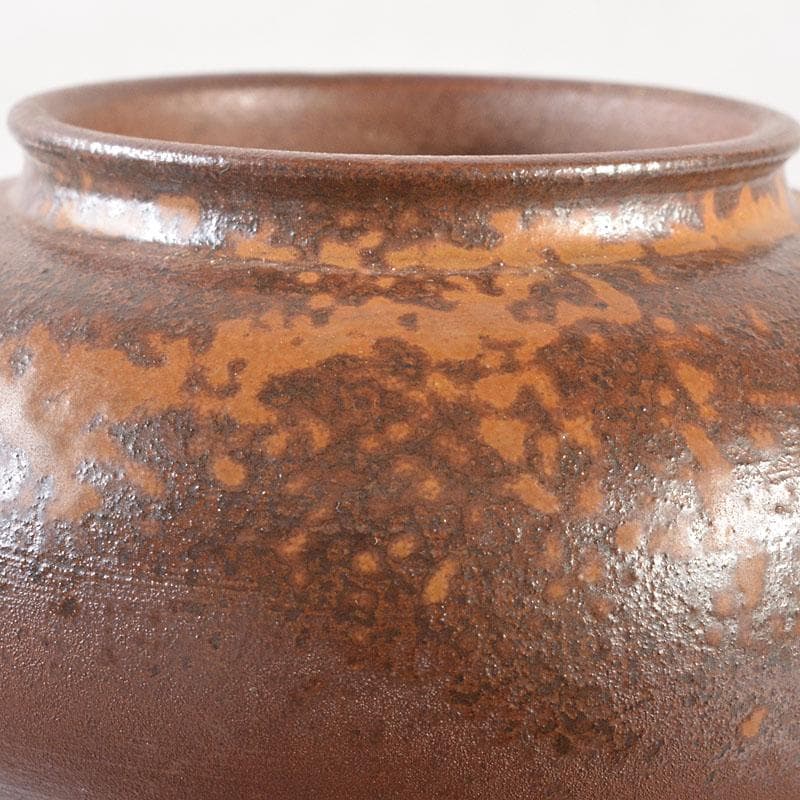 茶道具　備前焼　木村陶峰造　胡麻焼　大海茶入　仕覆付　共箱　V　6841