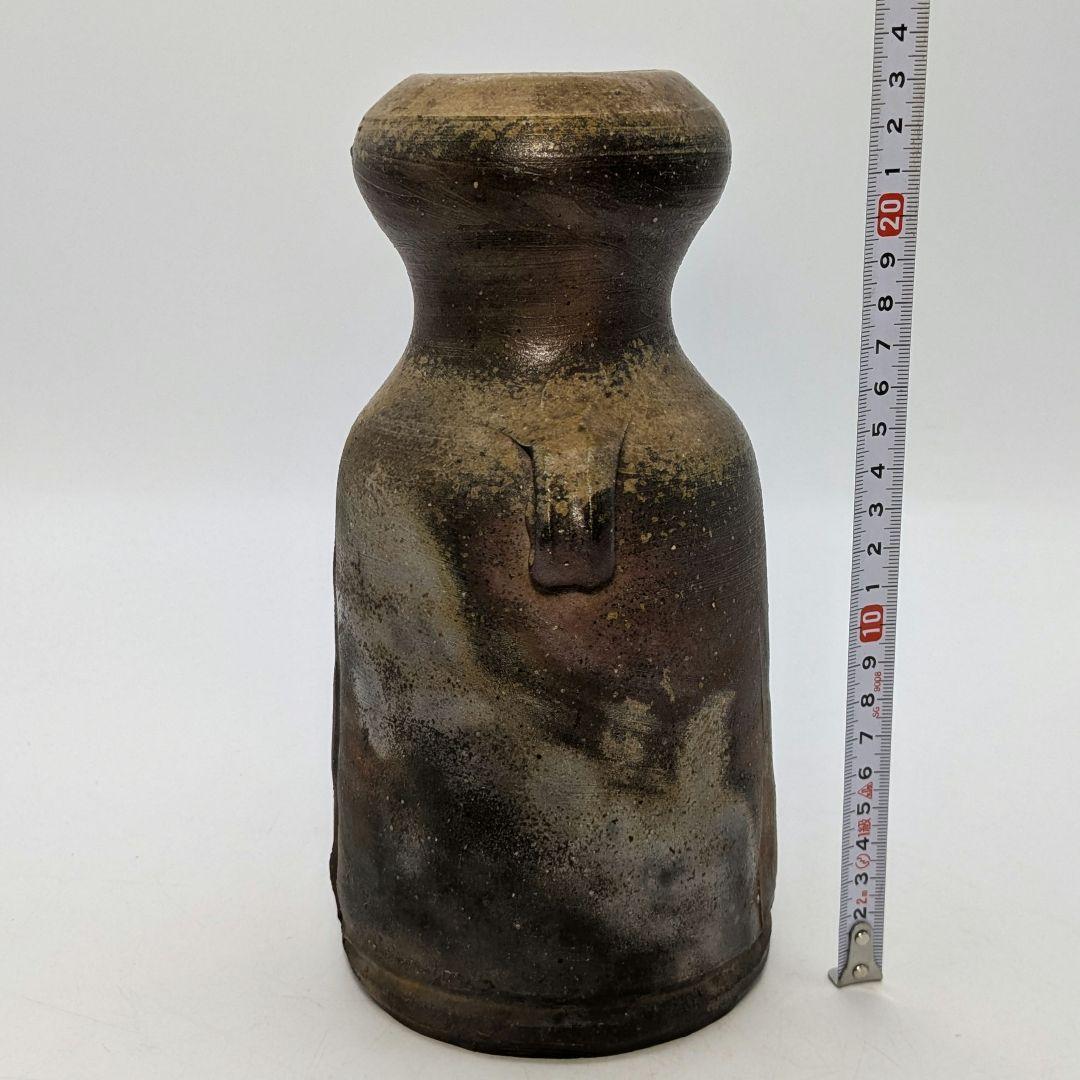 人間国宝 伊勢崎淳 備前焼 花生 共箱 耳付花入 花器 花瓶 華道具 茶道具