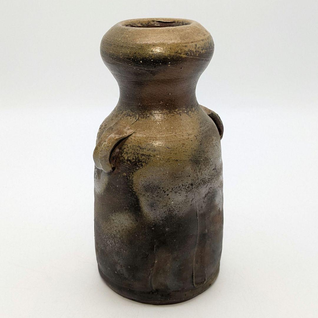 人間国宝 伊勢崎淳 備前焼 花生 共箱 耳付花入 花器 花瓶 華道具 茶道具