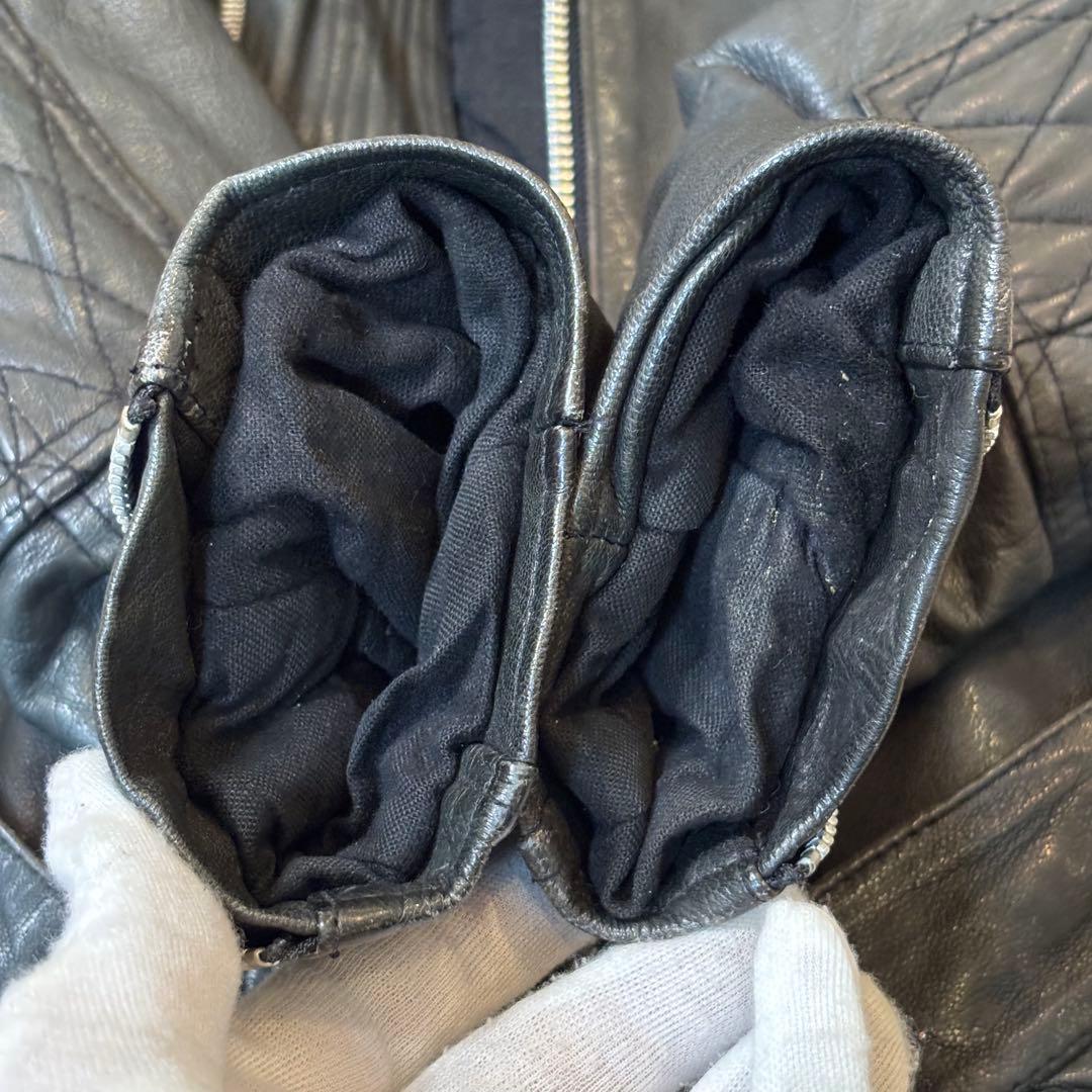 美品 PRIVATE BRAND AG ゴートスキン レザーライダースJKT