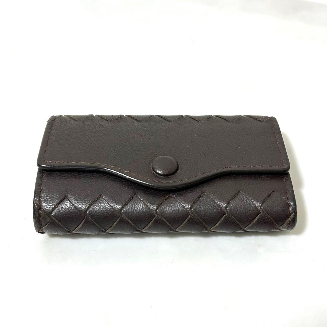 美品 ボッテガヴェネタ 本革 レザー イントレチャート キーケース