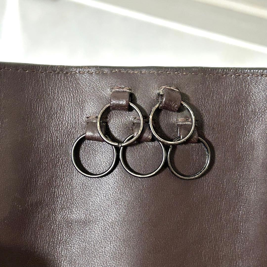 美品 ボッテガヴェネタ 本革 レザー イントレチャート キーケース