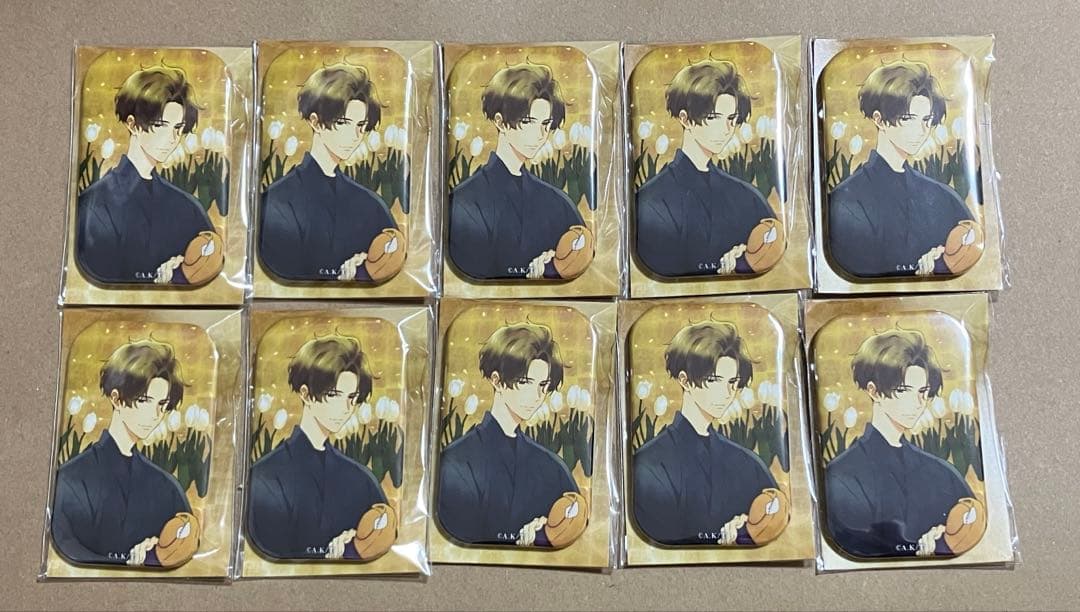 ツルネ　スクエア缶バッジ　華　藤原愁