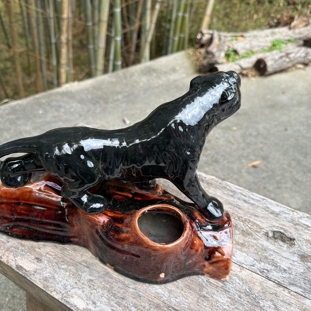 激レアブラックパンサー 陶器　置物　ミッドセンチュリー　ヴィンテージ50-60s