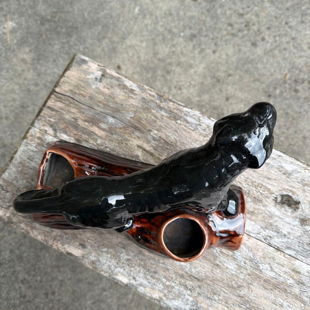 激レアブラックパンサー 陶器　置物　ミッドセンチュリー　ヴィンテージ50-60s