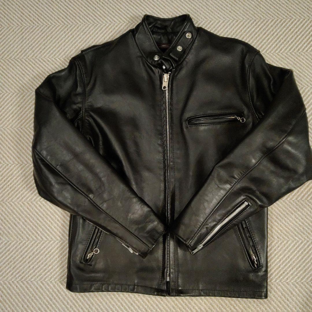Schott ブラック シングルライダースジャケット641