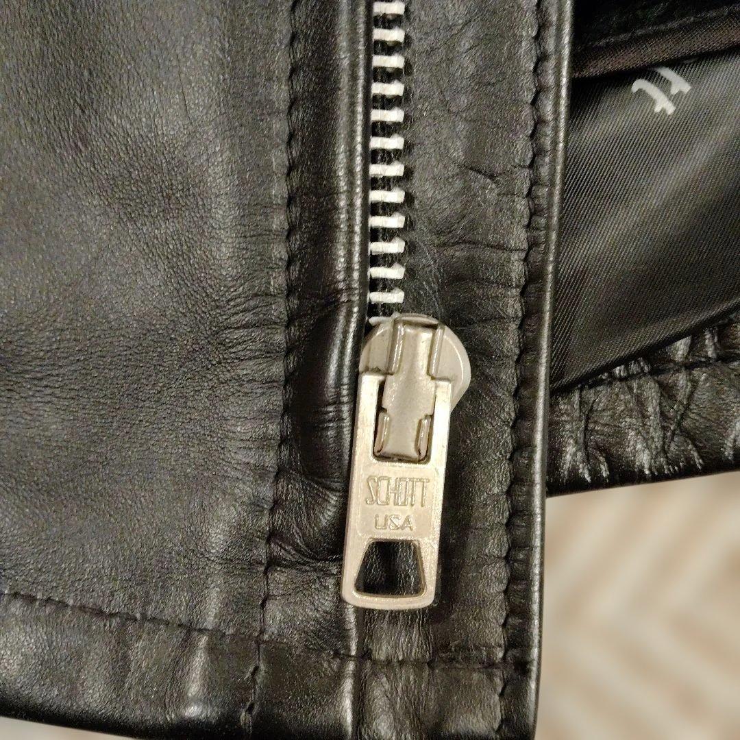 Schott ブラック シングルライダースジャケット641