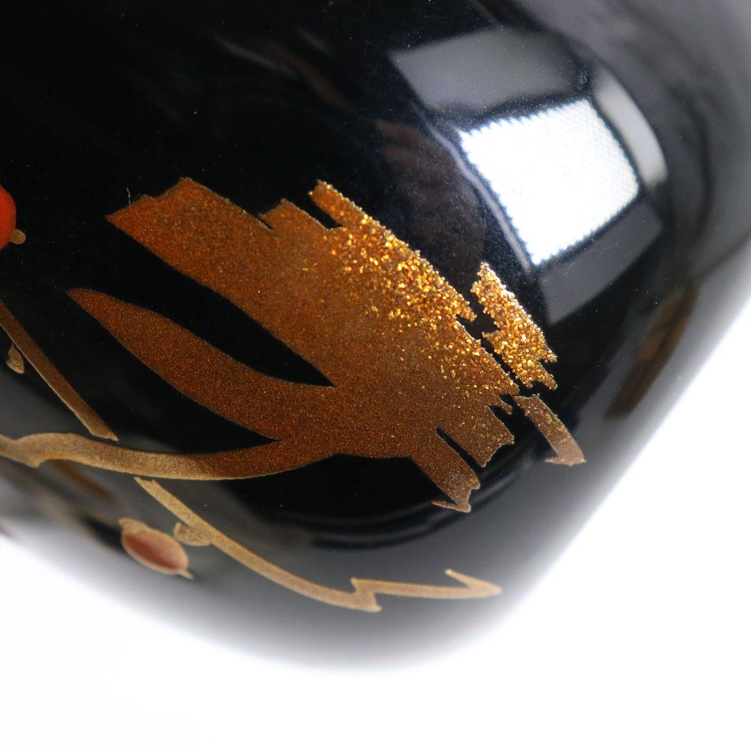 桜井一良作 梅文 利休形中棗 茶道具 共箱共布　V878　N6