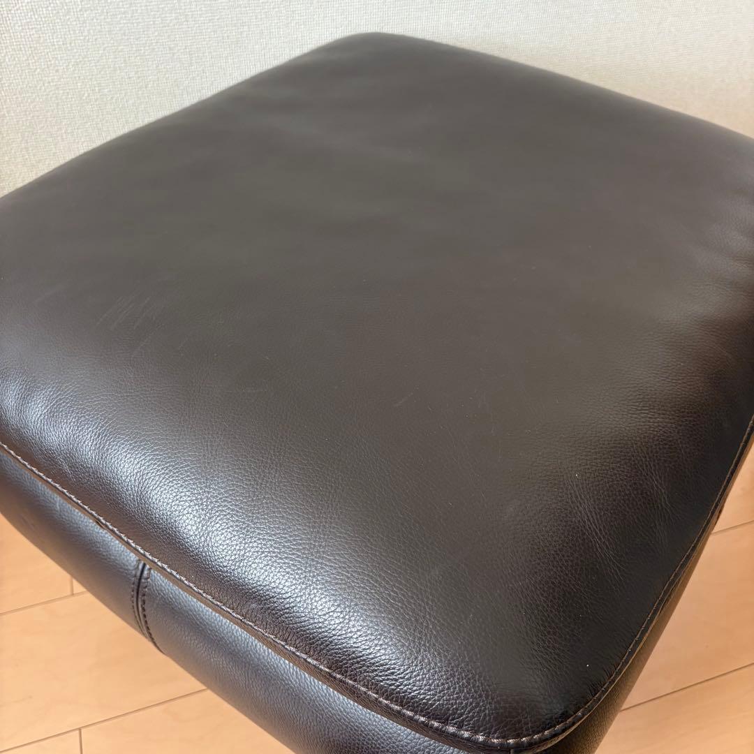 IDC 大塚家具　オットマン　オースチン　レザー　本革　ブラウン　茶色　総革