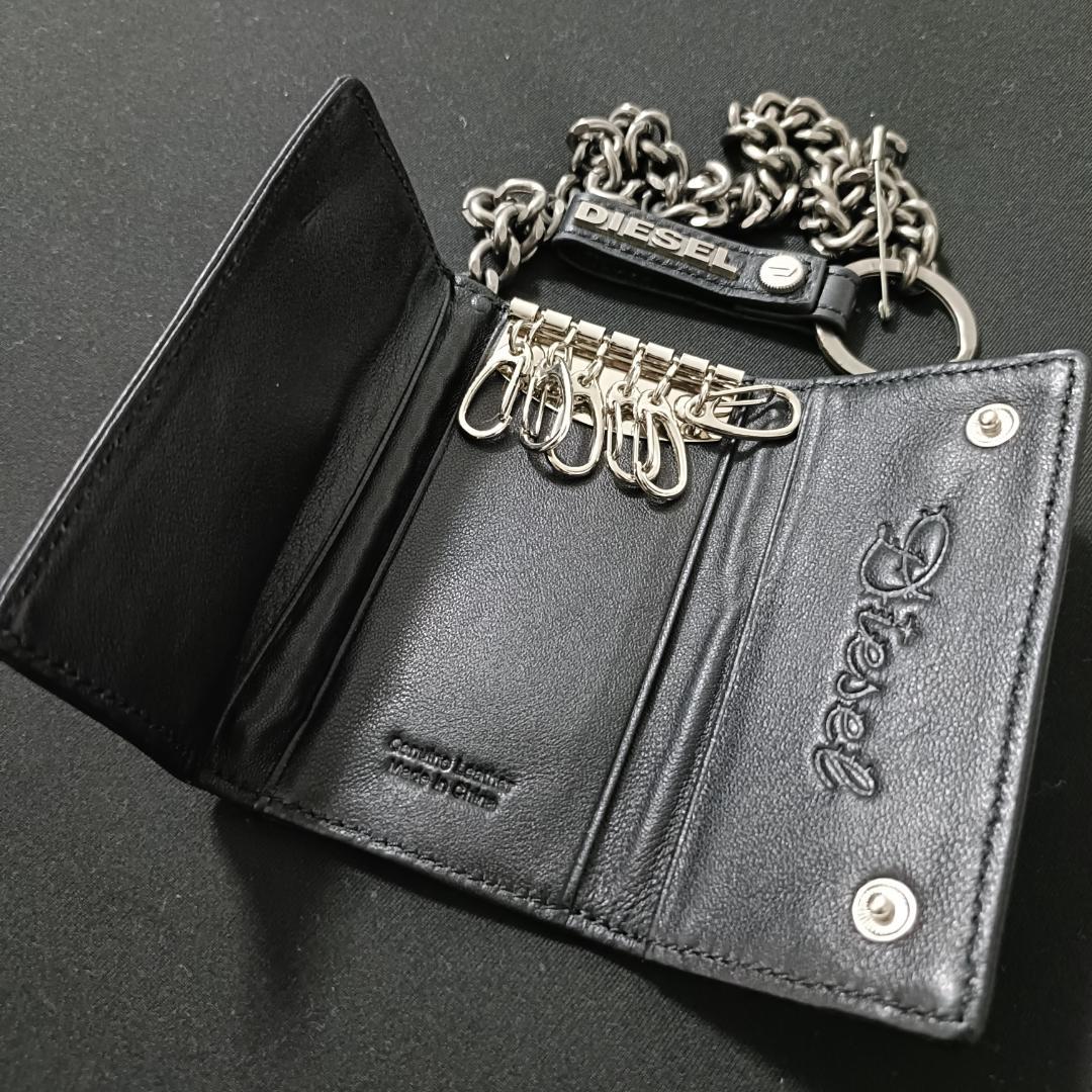 【新品未使用品】DIESEL キーケース ブラックレザー 6連 ディーゼル