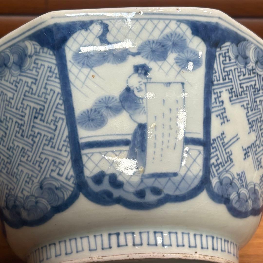 江戸時代　古伊万里　染付八面鉢