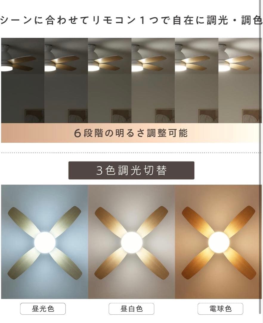 VENTOTA シーリングファン 直径110cm リモコン付き