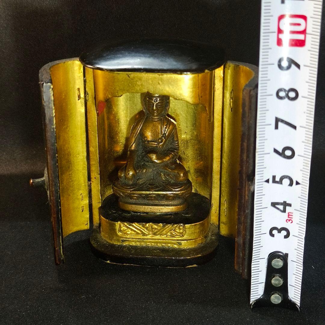 中国古美術 古銅薬師仏 漆厨子付 チベット密教 仏教美術 清朝骨董 寺院流出