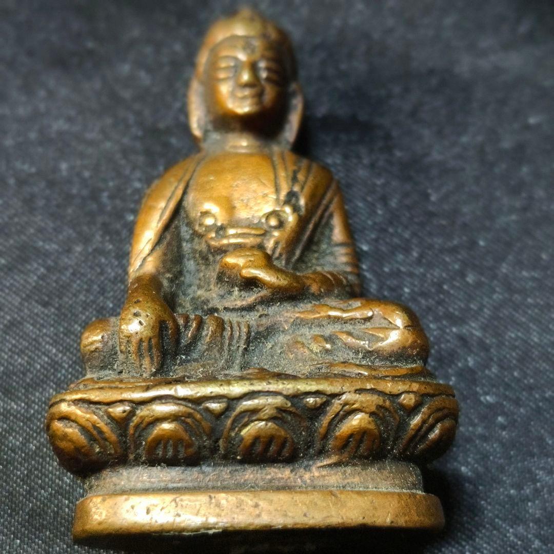 中国古美術 古銅薬師仏 漆厨子付 チベット密教 仏教美術 清朝骨董 寺院流出