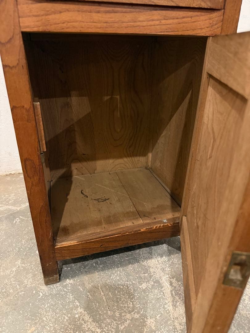 ヴィンテージ　木製サイドテーブル　ベッドサイドテーブル　フランス