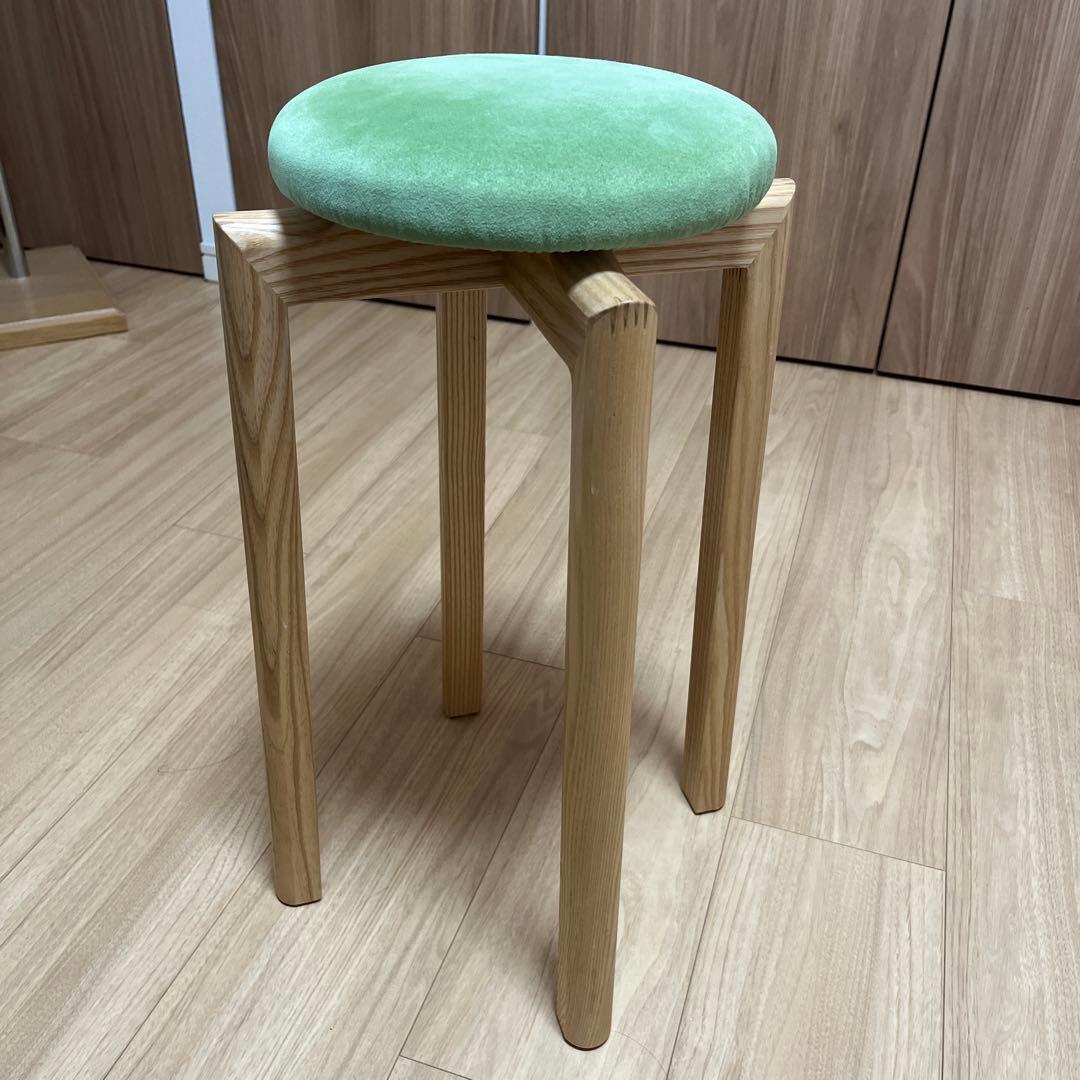 TAKUMI 匠工芸　緑色 円形スツール　マッシュルームスツール